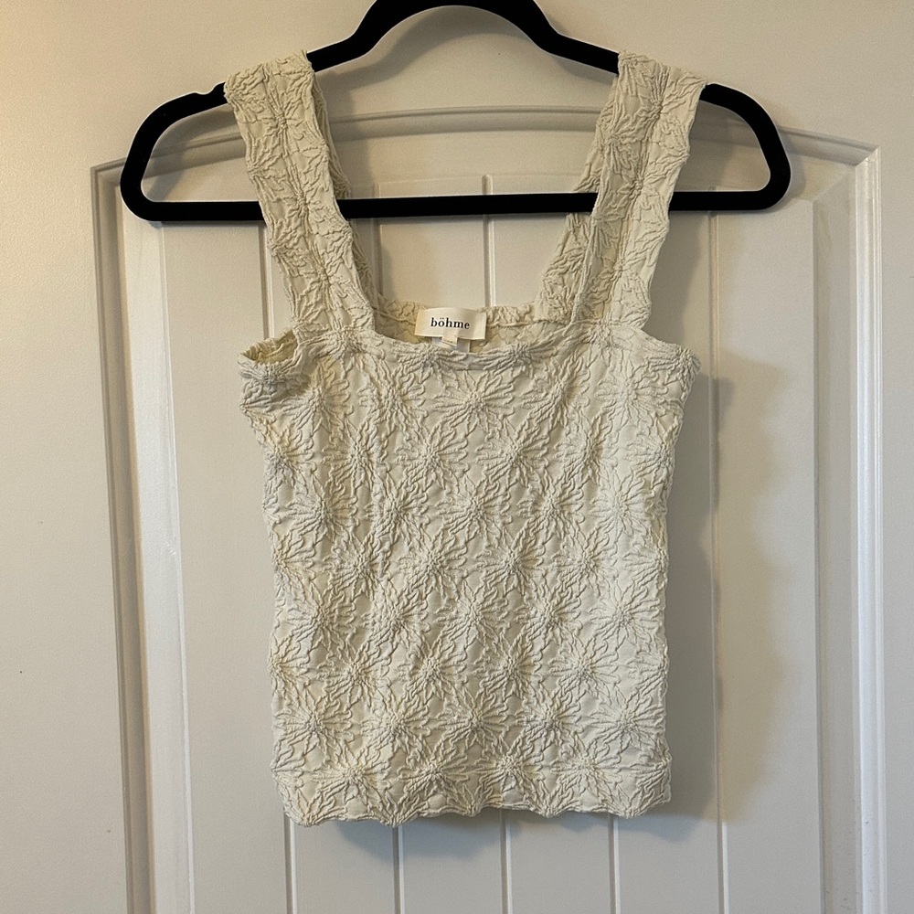 Bohme Textured Cream Tank Top